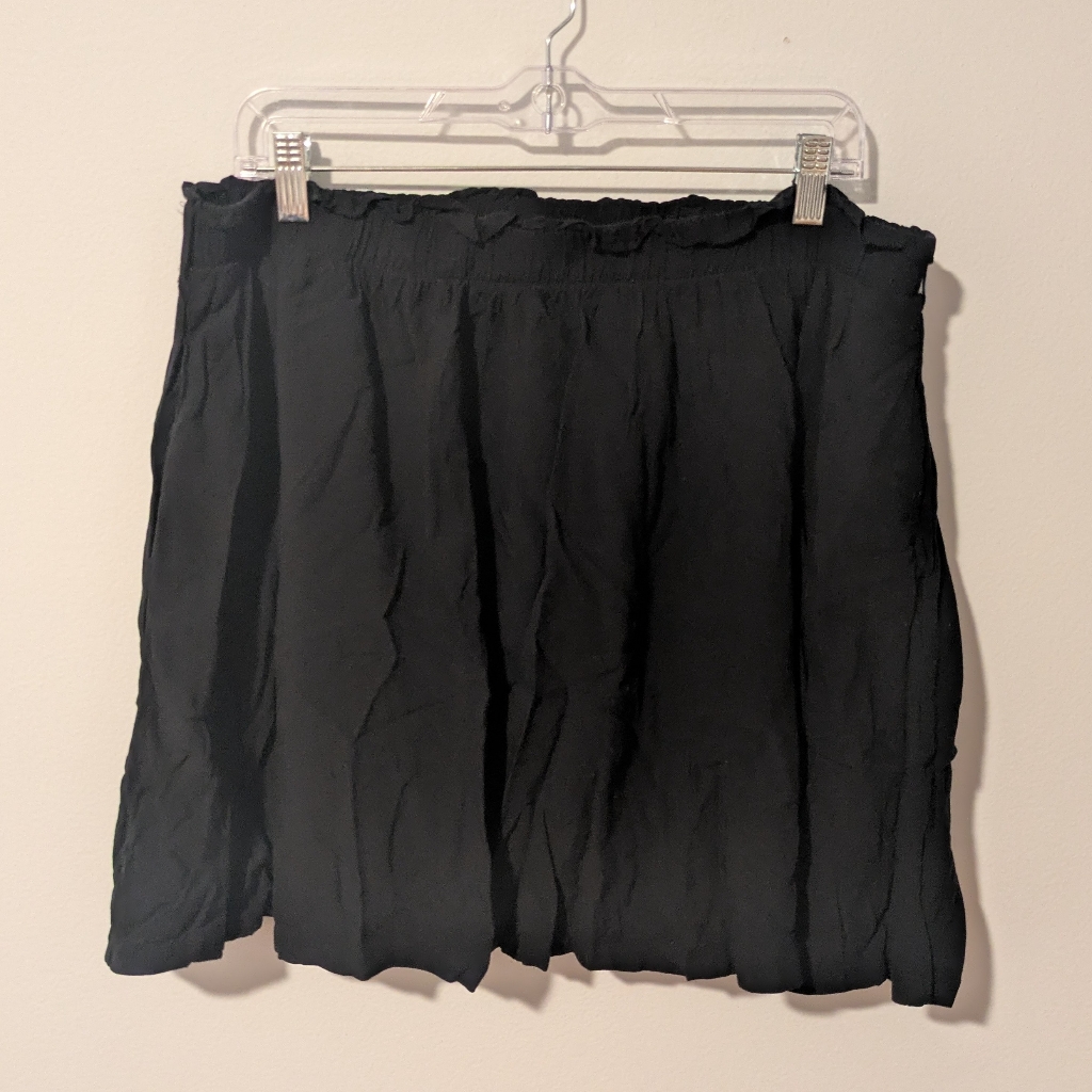 Modcloth Black Paperbag Waist Mini Skirt With Pockets Size 1x